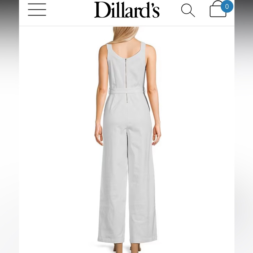 Copper Key White Denim Jumpsuit - Picture 9 of 9